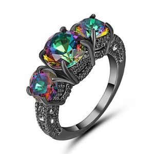 Mystic Rainbow Topaz ring sz 8